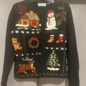 Black Holiday “Winterr Wonderland” Button Down Sweater size S